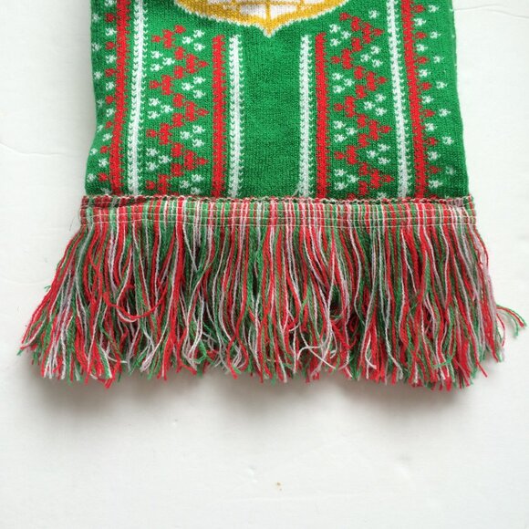 Canada Dry Soda Unisex Adult Scarf Green Fringe Striped Red Lettering - Picture 5 of 5